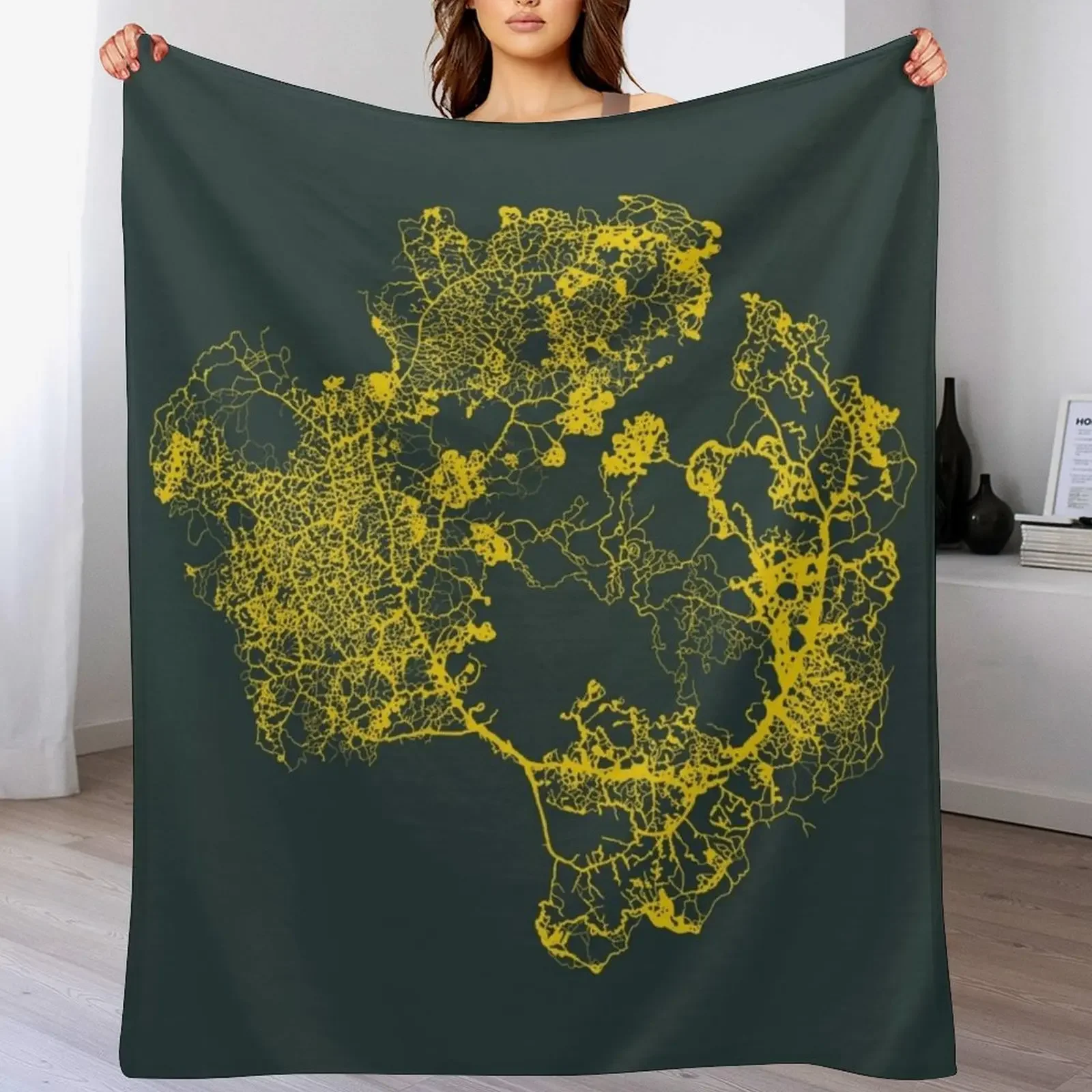 Physarum Polycephalum II Throw Blanket Vintage Soft Plaid Blankets