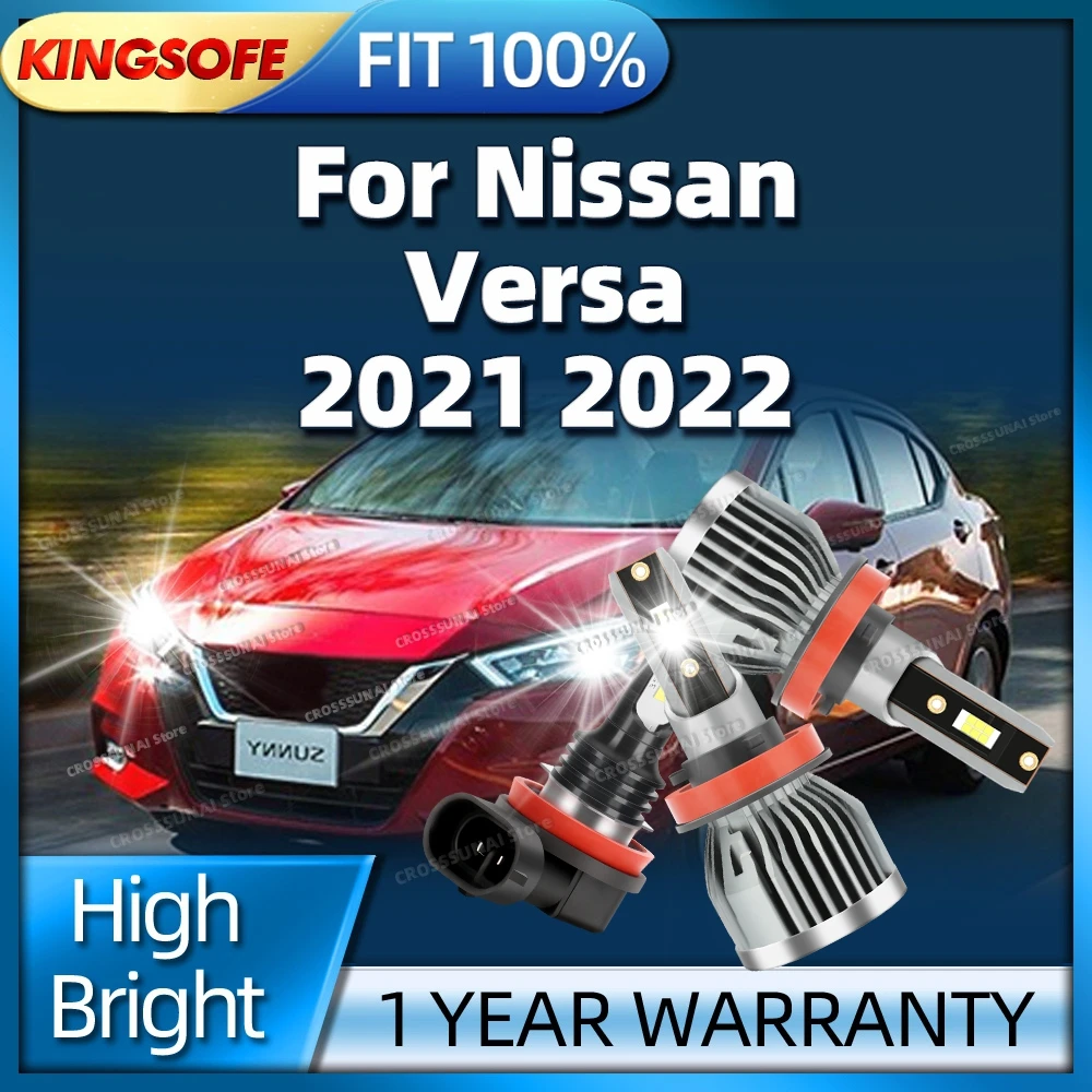 

2/6Pcs 12V LED Headlight Bright Car Light Bulb 30000Lm with Fan For Nissan Versa 2021 2022 Crisp Cut-Off Line Anti-Glare