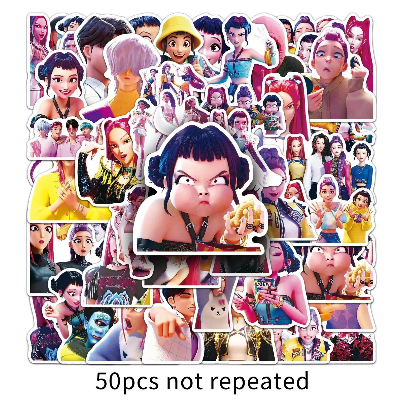 Kawaii أنيمي Kpop شيطان هنتر ملصقات الكرتون ختم الشارات مقاوم للماء DIY بها بنفسك سكرابوكينغ القرطاسية لطيف ملصق الهدايا #4