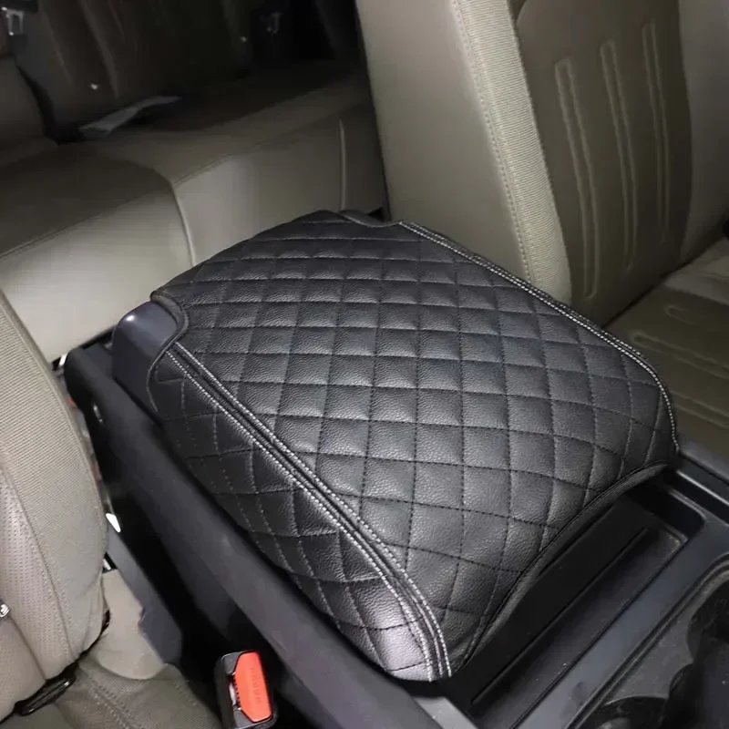 

For Land Rover Defender 90 110 130 2020-2024 Leather Black Car Armrest Box Storage Box Cover Trim Stickers Car Accessories