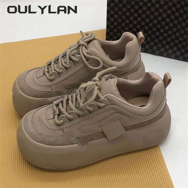 NEW Retro Female Winter Chunky Sneakers Warm Casual Vulcanized Shoes Woman High Platform Boots Fashion Lace Up Low Top Sneakers