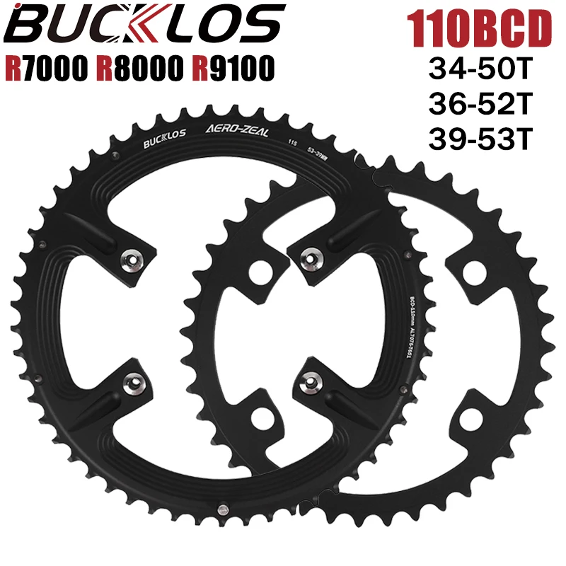 

BUCKLOS 110BCD Road Bike Chainring 50-34T 52-36T 53-39T Road Bicycle Crown Double Speed Bike Chainwheel for SHIMANO Bike Part