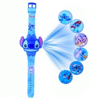3D Cartoon Stitch Kids Watches For Girls Projection Mickey Children Watch Digital Clock Gift 2