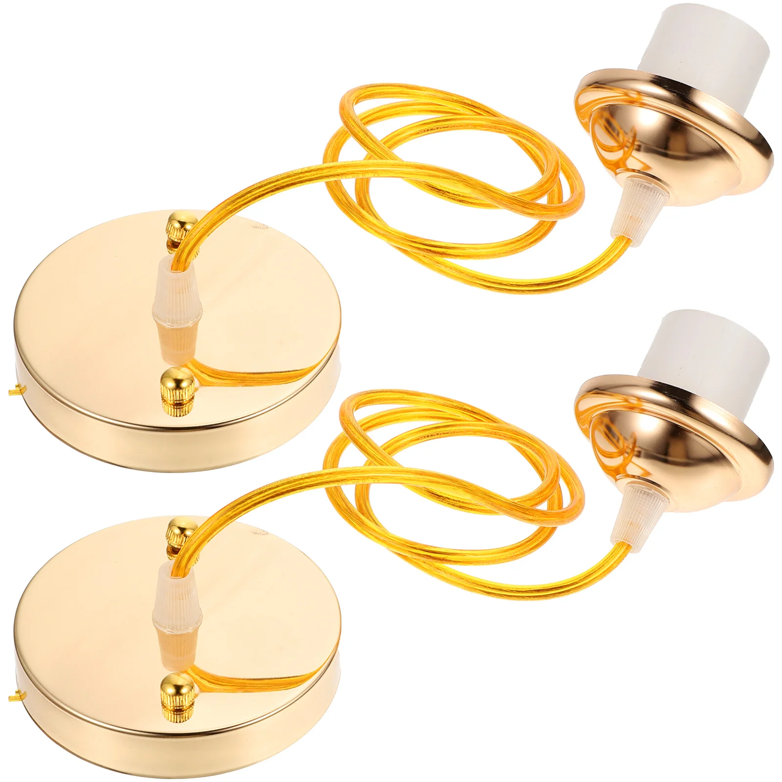 

2pcs E27 Hanging Lamp Holder Metal Light Socket Ceiling Pendant Fixture Thread Screw Bulb Base Chandelier Replacement Abs