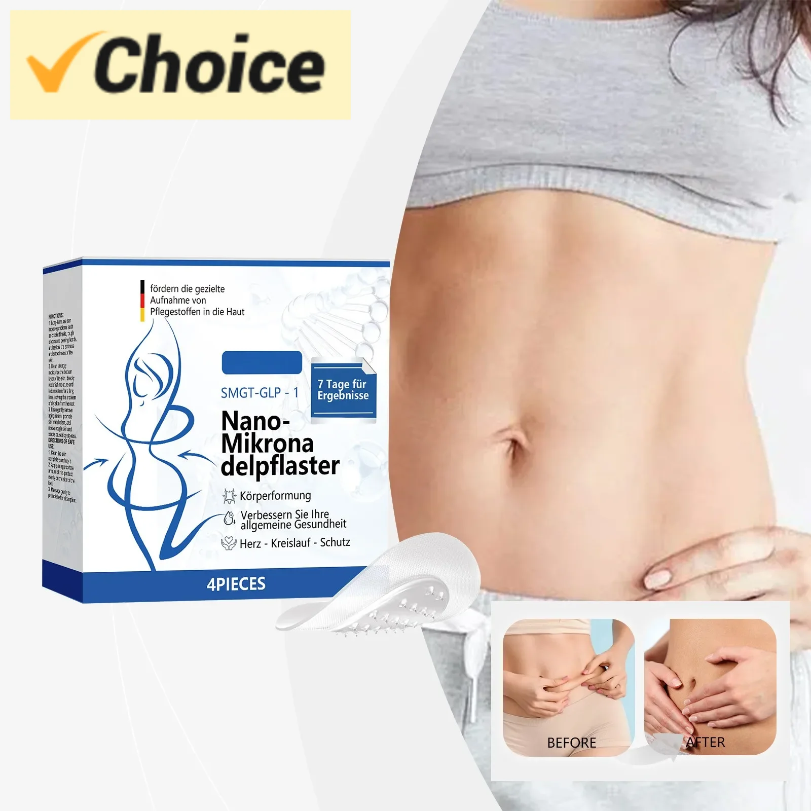 

Микропатчи для контура тела для похудения — 4 многоразовых укрепляющих наклейки для поцеленной подтяжки кожи