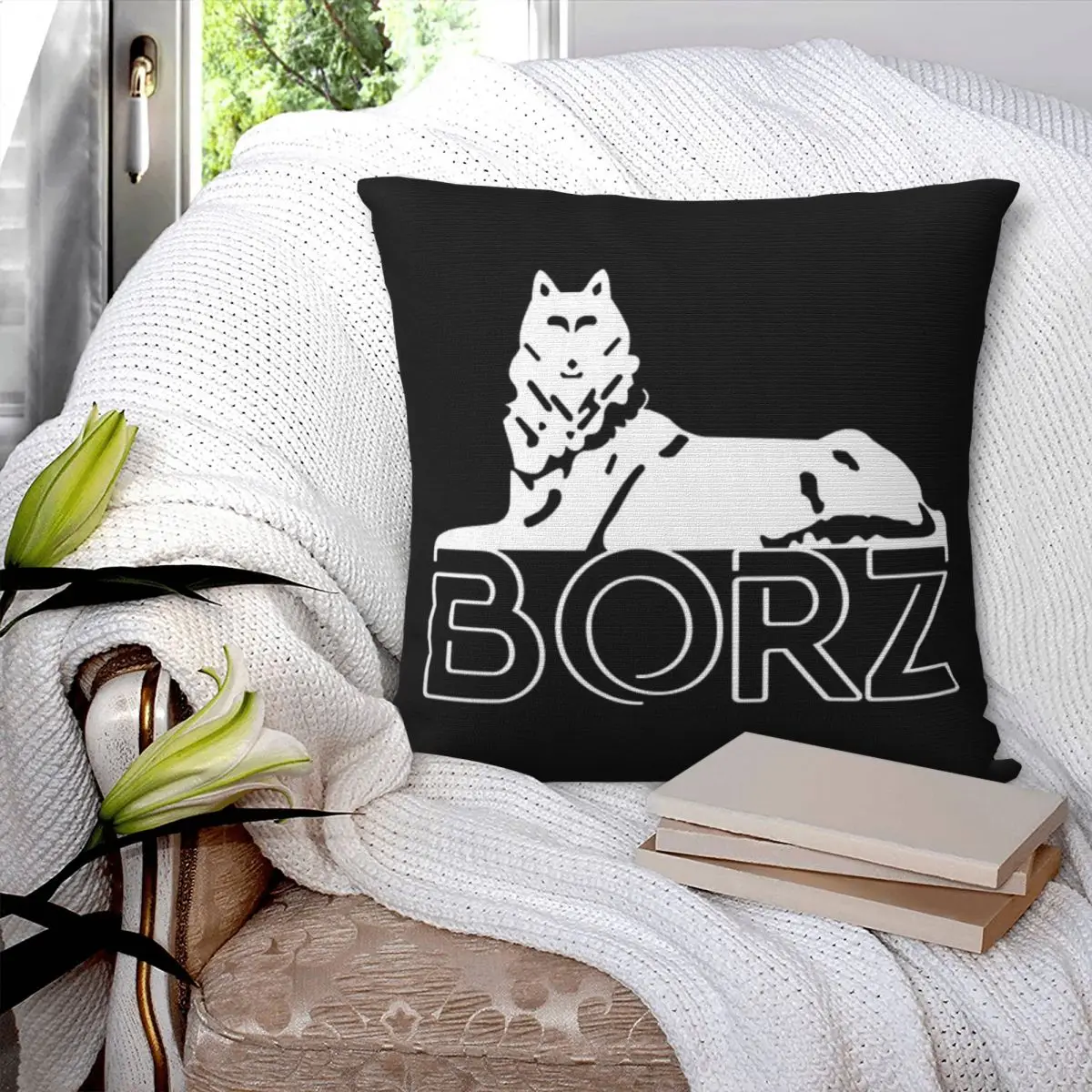 Chechen Borz Chechnya Coat Of Arms Square Pillowcase Pillow Cover Polyester Cushion Decor Comfort Throw Pillow for Home Sofa