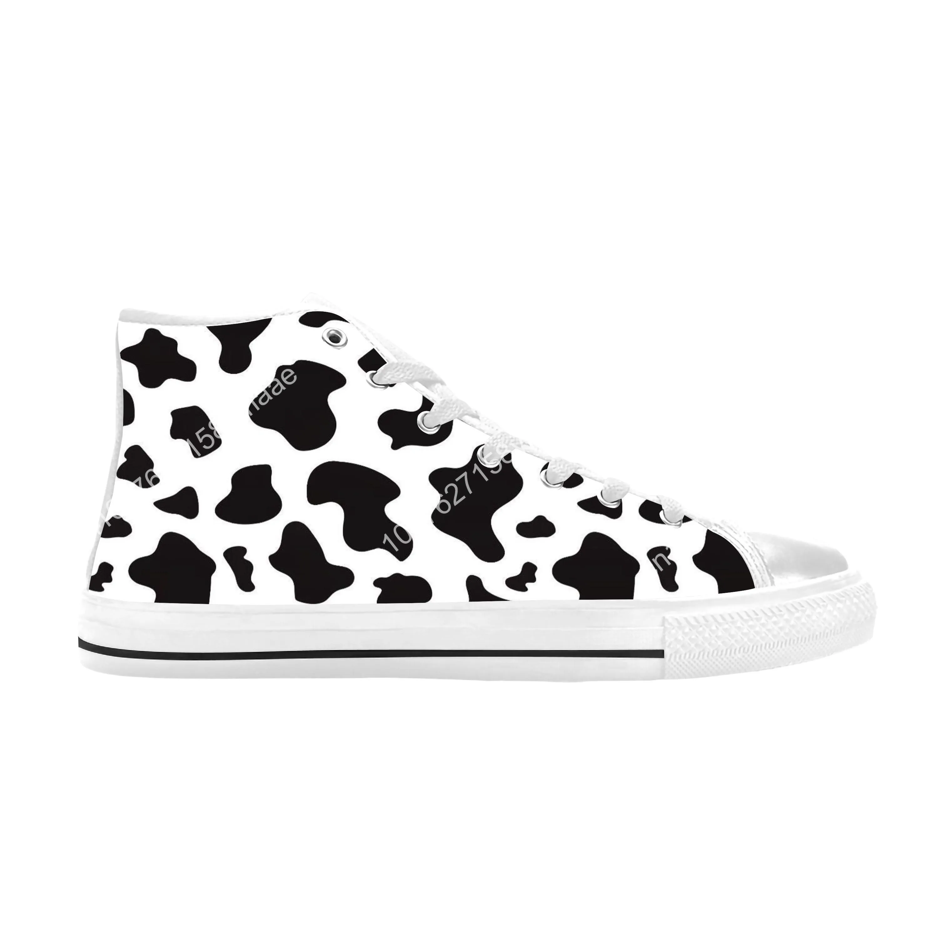 Animal Cow Print Pattern Anime Cartoon Manga Cool Casual Cloth Shoes High Top Comfortable Breathable 3D Print Men Women Sneakers