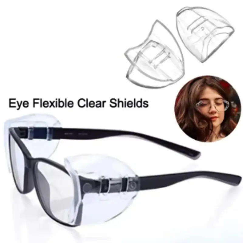 Fashion Glasses Protector Eye Flexible Clear Shields Side Safety Goggles Glasses 95% Protection Universal Anti Fog For Women Men