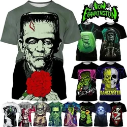 Classic Horror Movie Frankenstein 3D Printed Men/Women T-shirts Summer Hip-Hop Trend Short sleeve Tee Top Oversized Streetwear