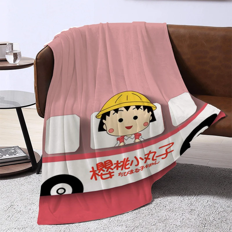 Nap Blanket Sofa Winter Cute Chibi Maruko Chan Anime Bed Blankets & Throws Machine Washable 3D Printing Furry Anti-clumping Baby