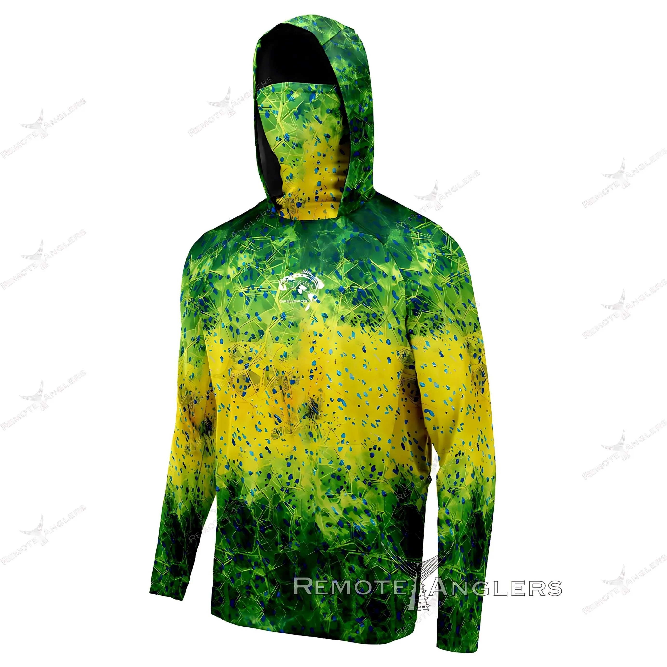 Men's fishing attire - long-sleeved hooded mask - fishing jacket - quick-drying sun protection - fishing clothing