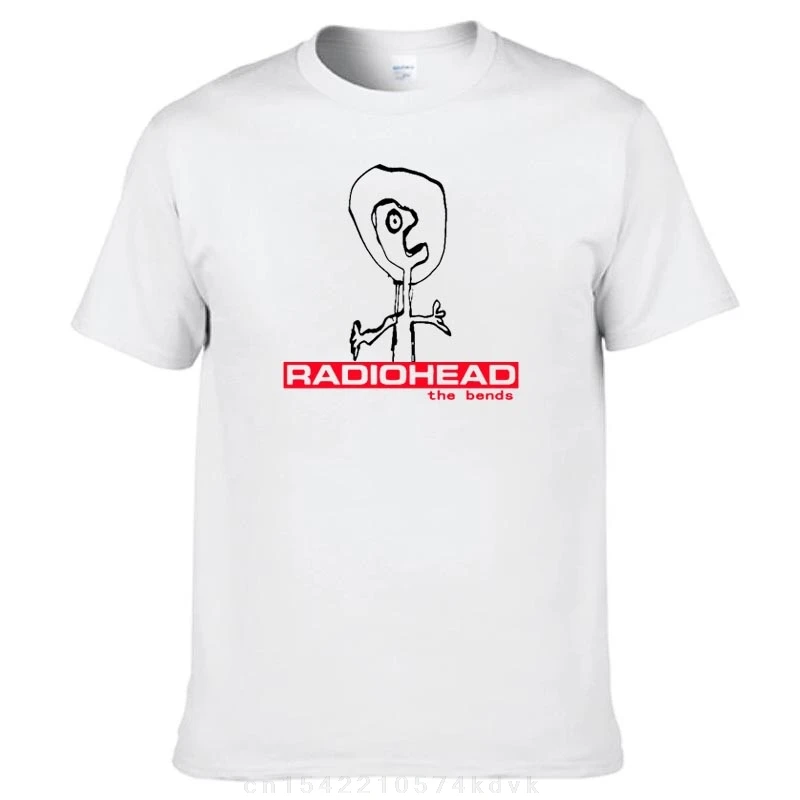 Tee Shirt Oversized  Cotton  Tee Top Streetwear Male Radiohead The Bends Graphic T Shirts 90s  Punk Hip Hop Short Sleeve