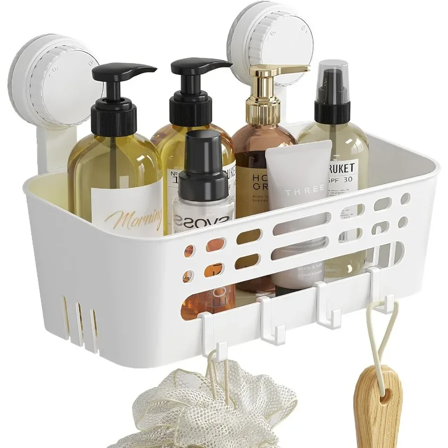 

10,4-дюймовые съемные полки для душа с сильной вакуумной присоской для внутреннего душа, органайзеры для ванной комнаты без сверления и стеллаж для хранения