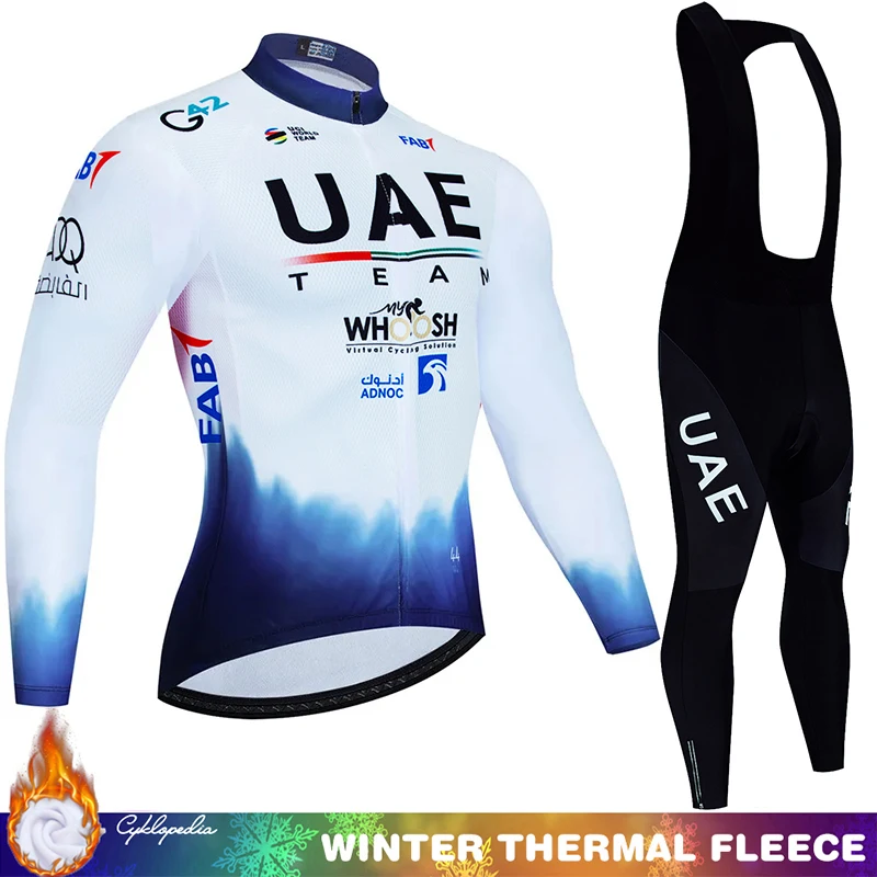 

Winter Thermal Fleece Cycling Jersey UAE Clothing Men 2024 Ciclismo Hombre Man Men's Set Uniform Outfit Maillot Bike Sets Termal