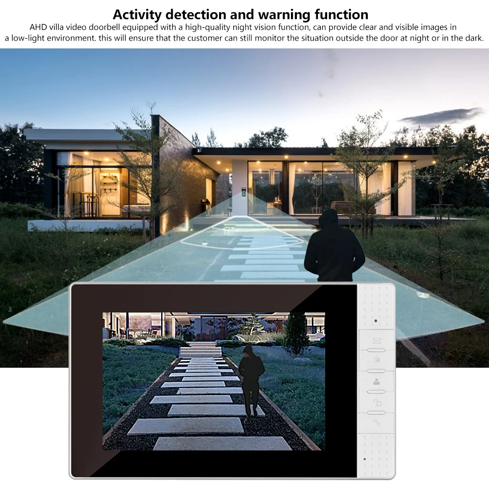 Imagem -05 - Villa Vídeo Intercom Campainha Private Home Intercom Visão Noturna Infravermelha hd Four Line Detecção de Movimento 7