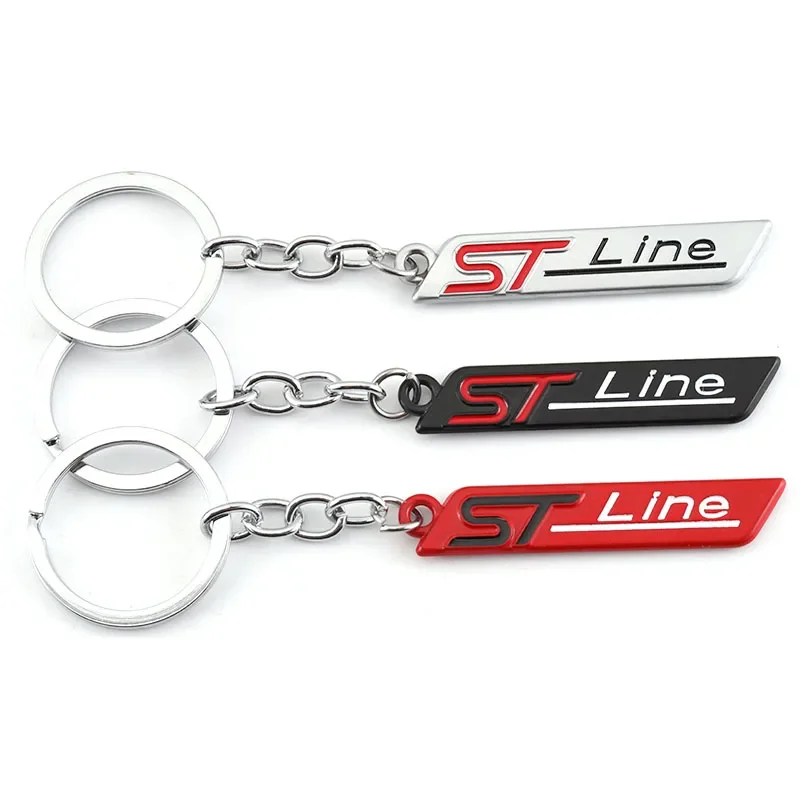 ST Line Remote Fob Keychain Key Ring Car Key Decor Holder for Territory Edge Mustang Ranger EcoSport Focus