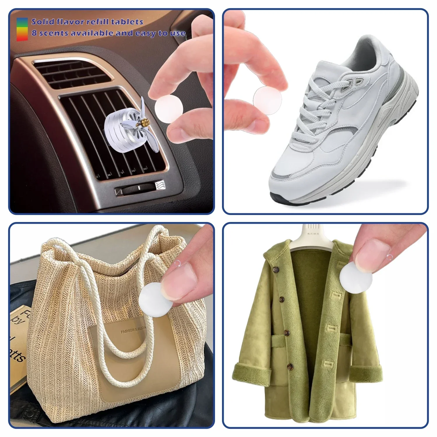 80-Pack Individually Wrapped Air Freshener Tablets - 8 Long-Lasting Scents for Car, Shoe & Closet Storage - view 6