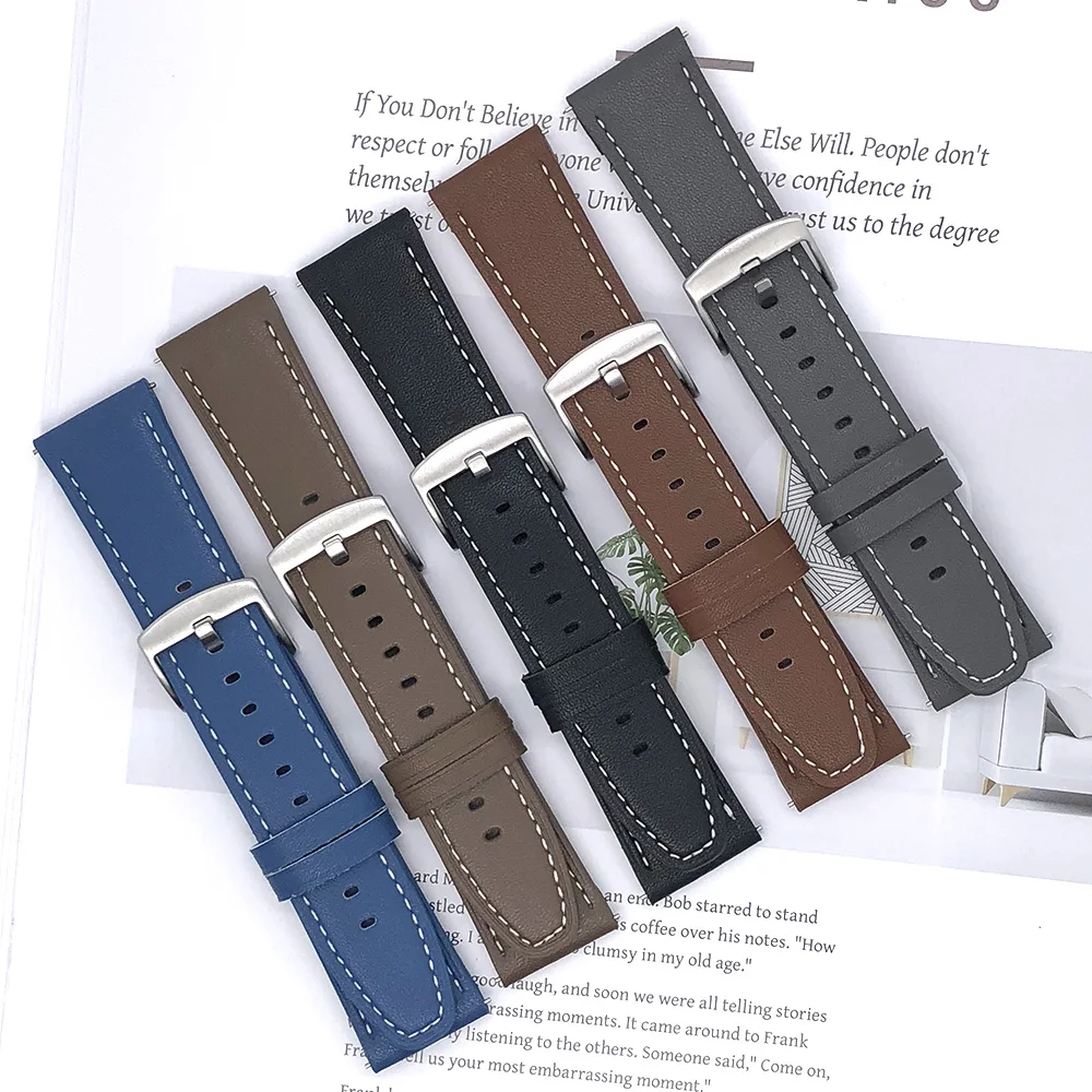 Bracelet de montre en cuir PU 22mm, pour Garmin Forerunner 570 47mm 265 255 745 955 945, pour Vivoactive 4 Venu 2 3, remplacement