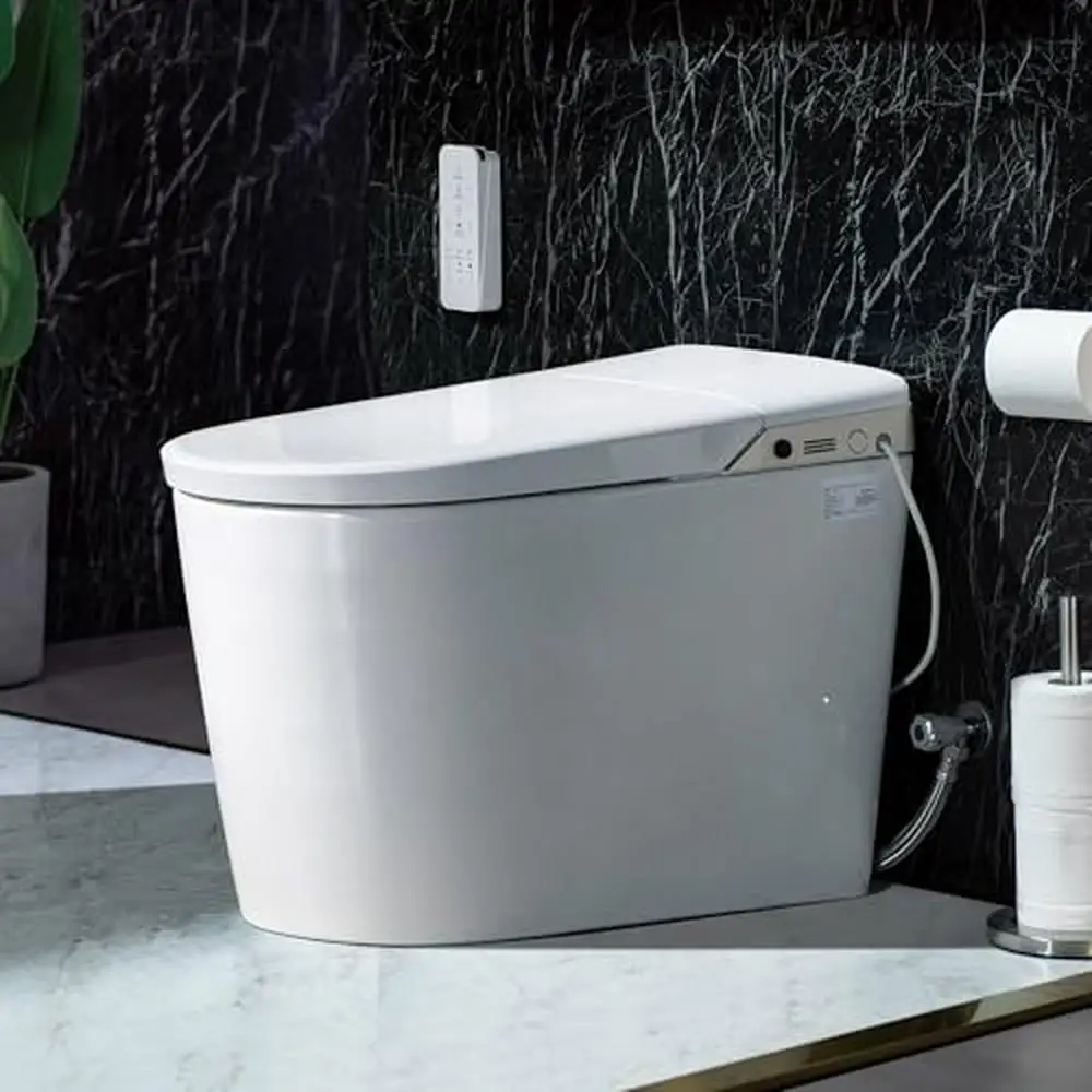 Intelligent Bidet Toilet Auto Open Close Quiet Flush Backup Mechanical Deodorization White B0980S