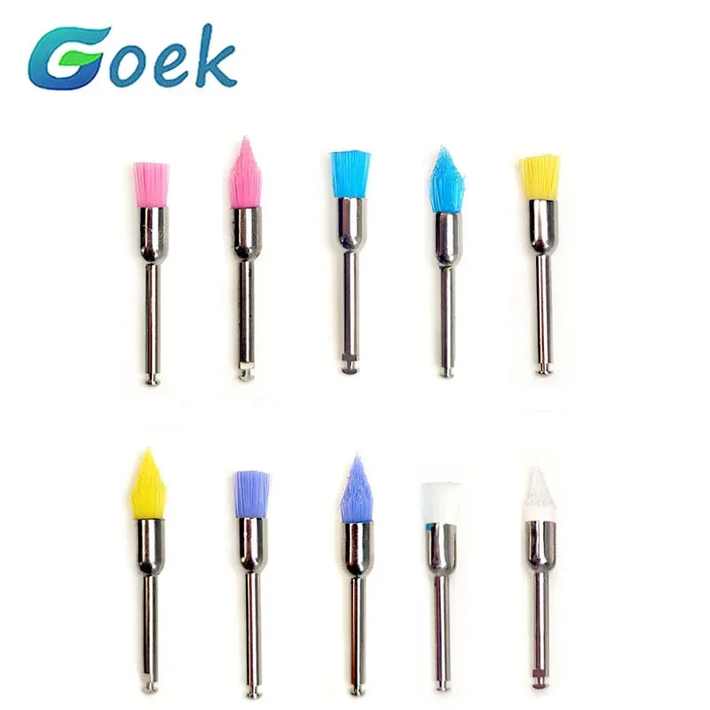 

50 шт., стоматологические принадлежности, изогнутый наконечник, щетка-карандаш, нейлоновый материал, стоматологический инструмент и специализированное оборудование для полировки зубов