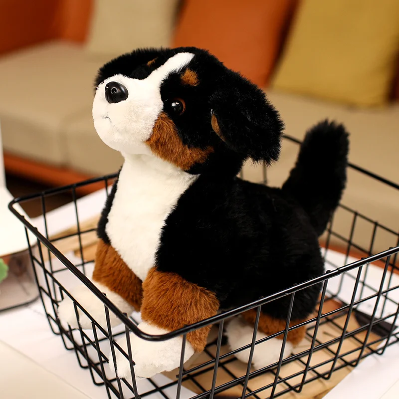 Hohe Qualität Nette Simulation Welpen Plüsch Spielzeug Nette Echte Leben Dobermann Berner Sennenhund Kuscheltiere Haustier Puppe Kind Geschenk