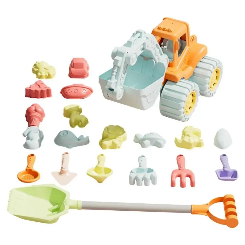 

Beach Toys Set 20pcs Beach Toys For Kid Toddler Sand Excavator And Shovels Set Sand Molds Sandbox Toys For 3 Kids Travel Sand To