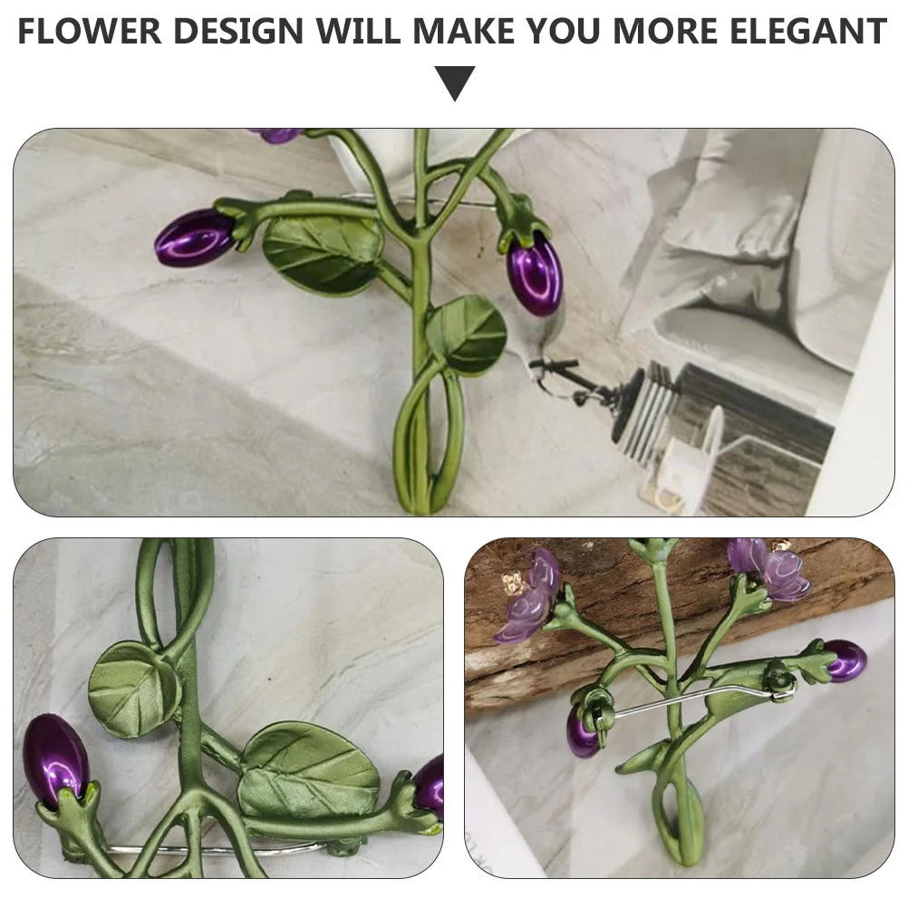 

1Pcs Violet Flower Brooch Durable Alloy Stylish Gift Banquet Party Dress Clothes Accessory Brooch Pin Breastpin Party