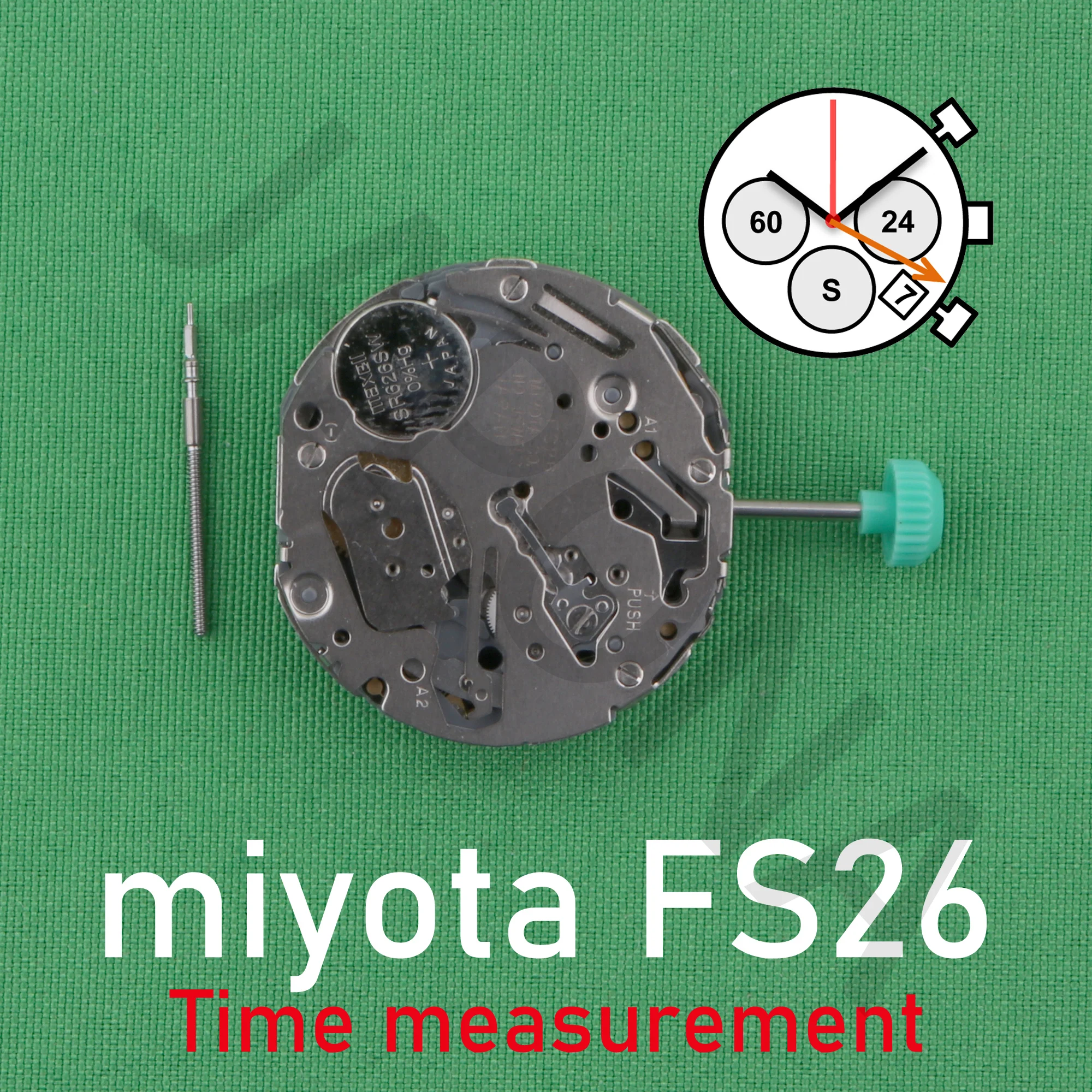 Механизм FS26 miyota fs26, хронограф с механизмом 1/1 сек. Синхронизация до 59 минут 59 секунд.