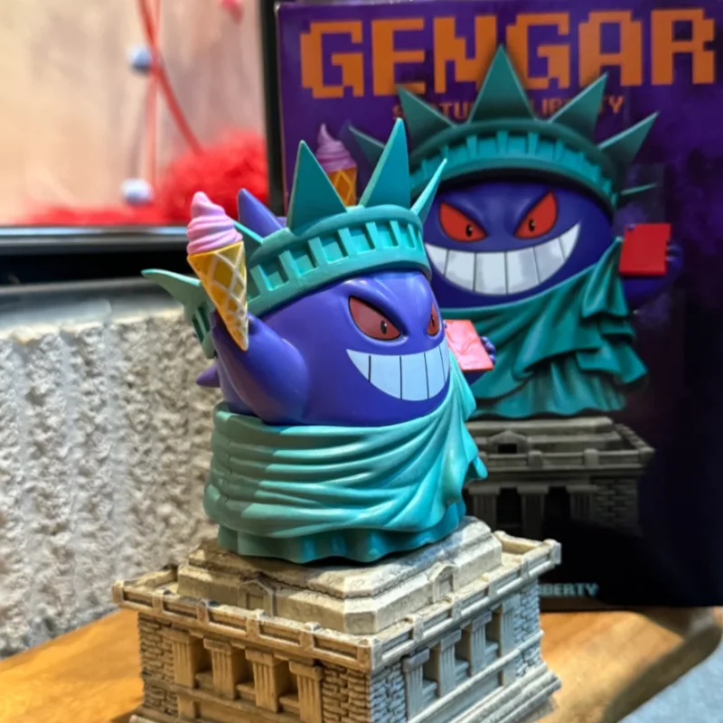 Figurka akcji Pokemon Gengar 14 cm / 5,51 cala, figurka Cosplay Statua Wolności, model z PVC, kolekcjonerska dekoracja, zabawki, prezenty na zamówienie.