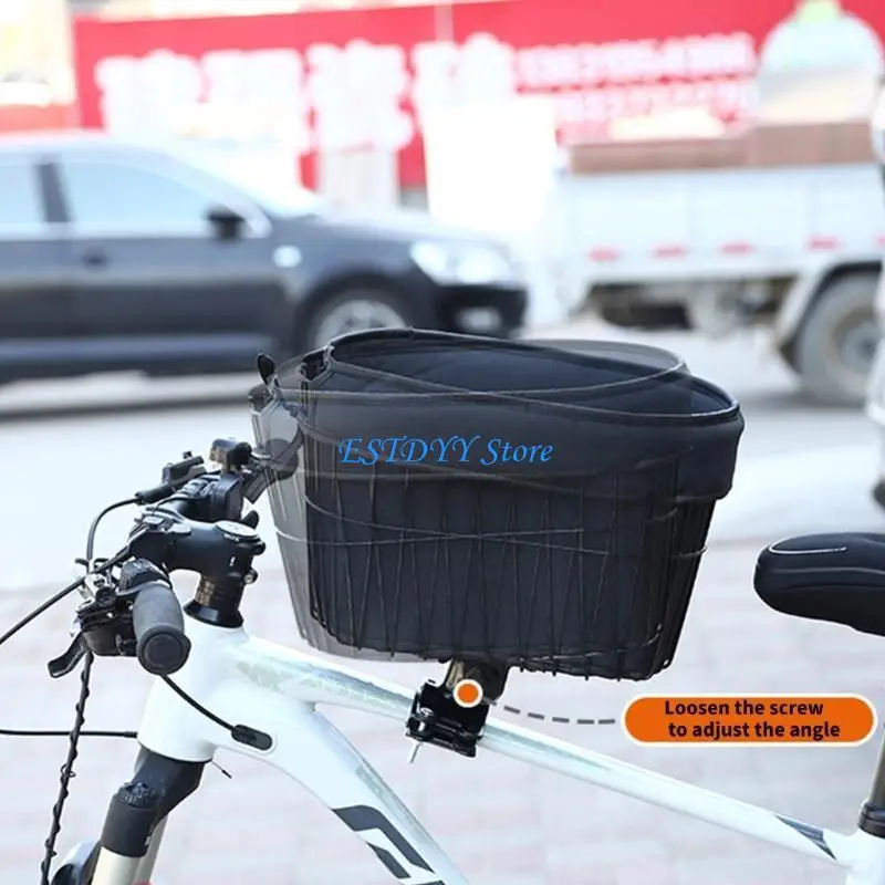 

G6DE Leather Pet Bike Basket Multipurpose Waterproofed Basket Pet Bicycles Basket
