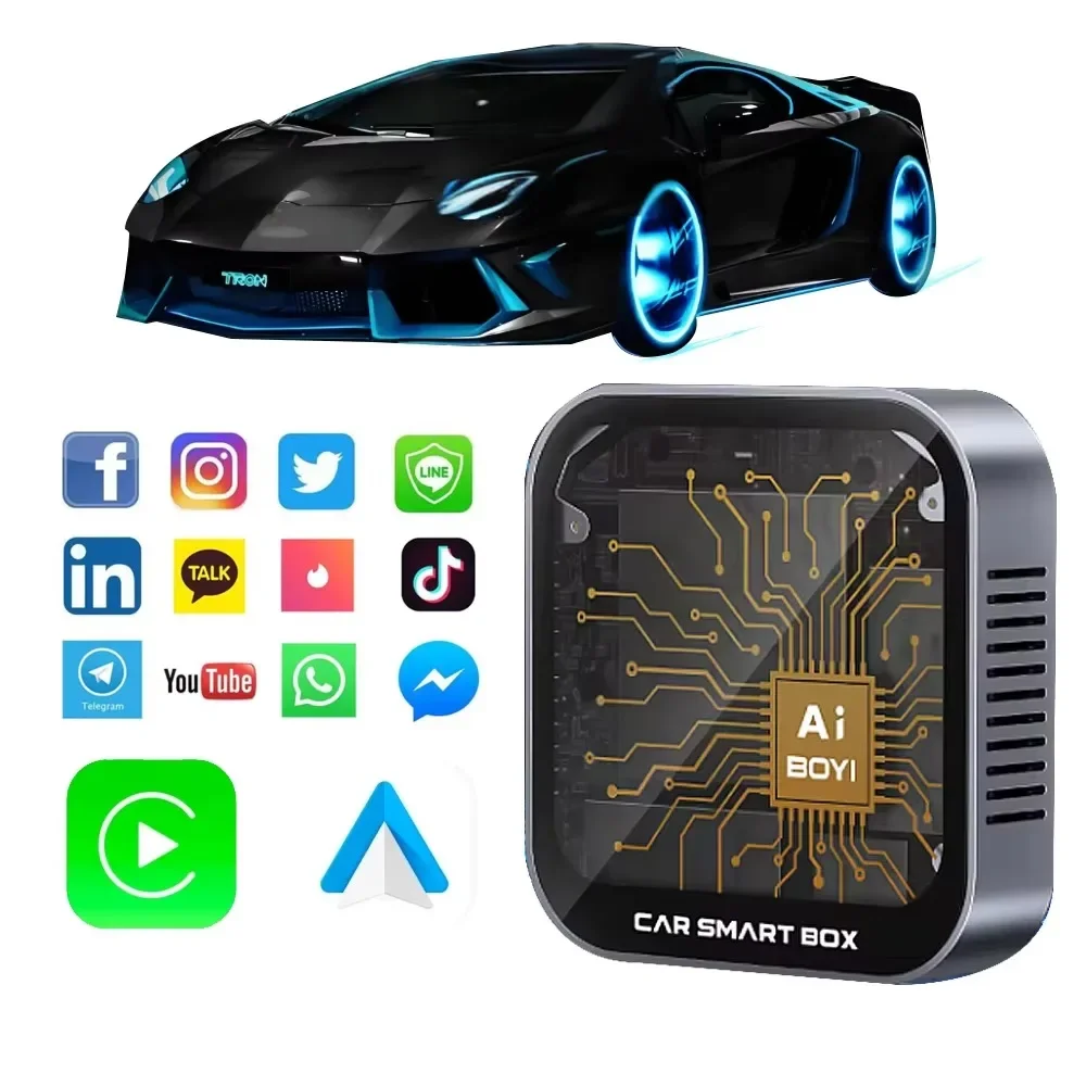 OEM ODM DUAL WIFI Stable connect Carplay AI Box  3 in 1 adaptador Wireless Car Play Android Auto Adapter for apple