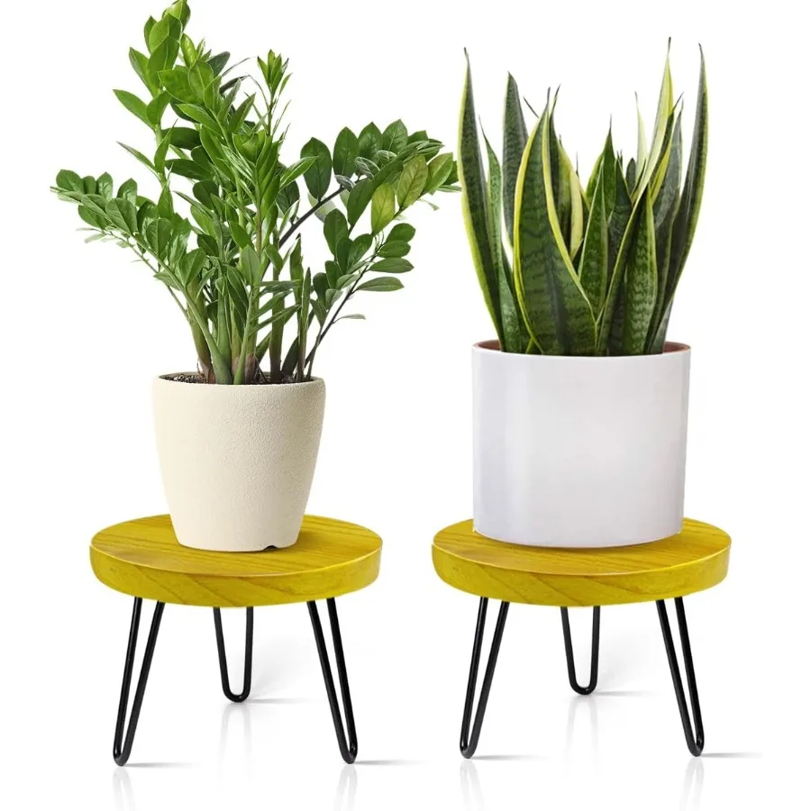 

Plant Stand Indoor Outdoor Wooden plant Stool Mid Century Plant Stand for Indoor Plants Wood Modern Plant Holder Rattan Flower