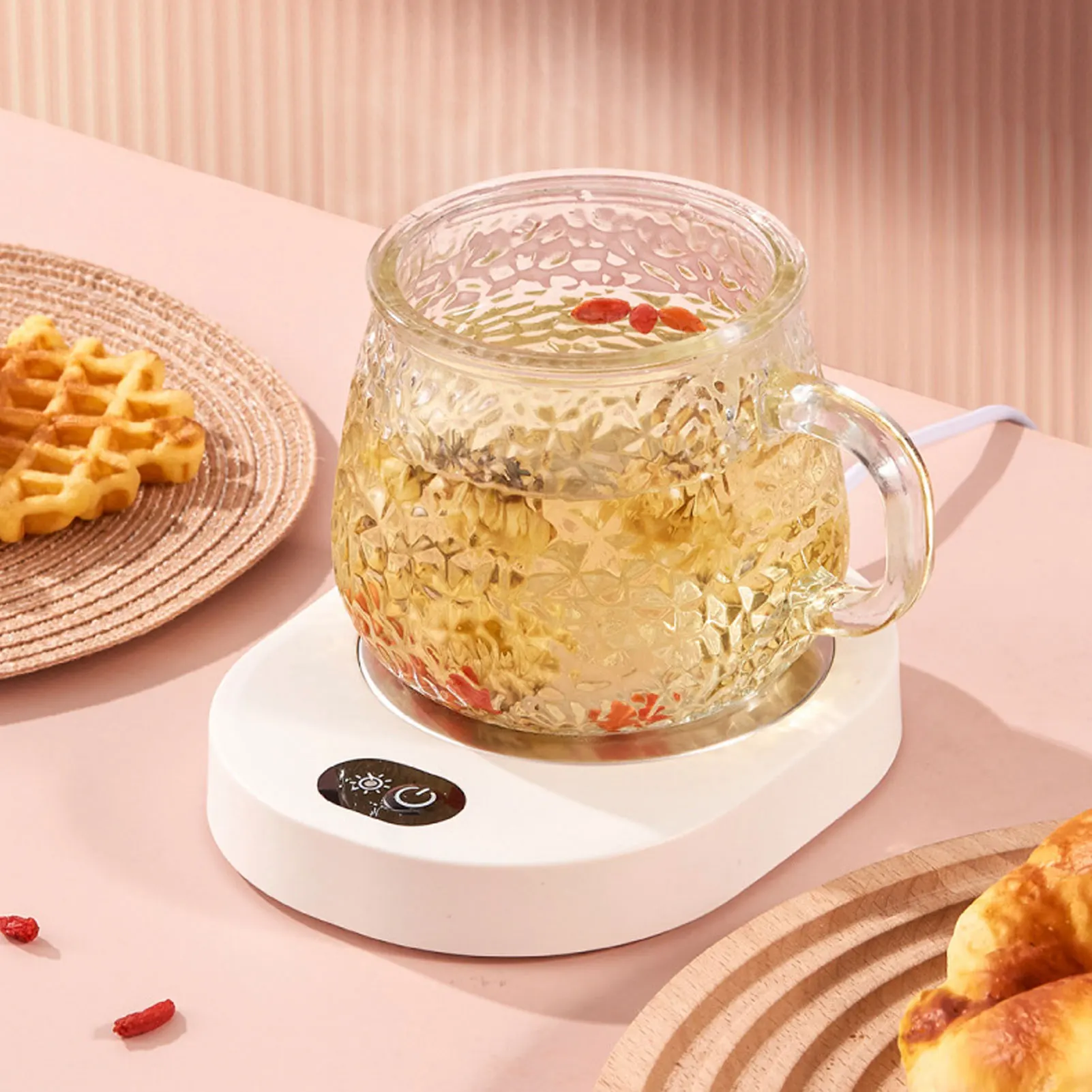 コーヒーカップウォーマー アルミ 50 ℃   定温 13W 簡単お手入れ電気加熱マグウォーマー オフィス ホーム用