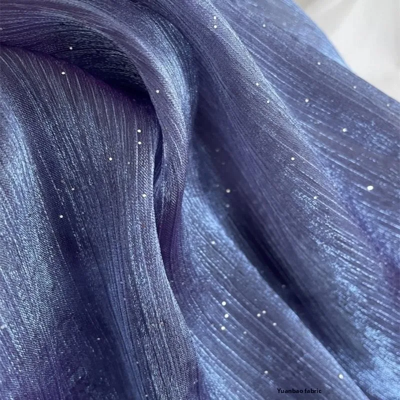 Soft Glitter Starry Sky Organza Fabric By The Meter for DIY Decoration Clothing Skirts Dresses Sewing Shiny Cloth Sequined view 3