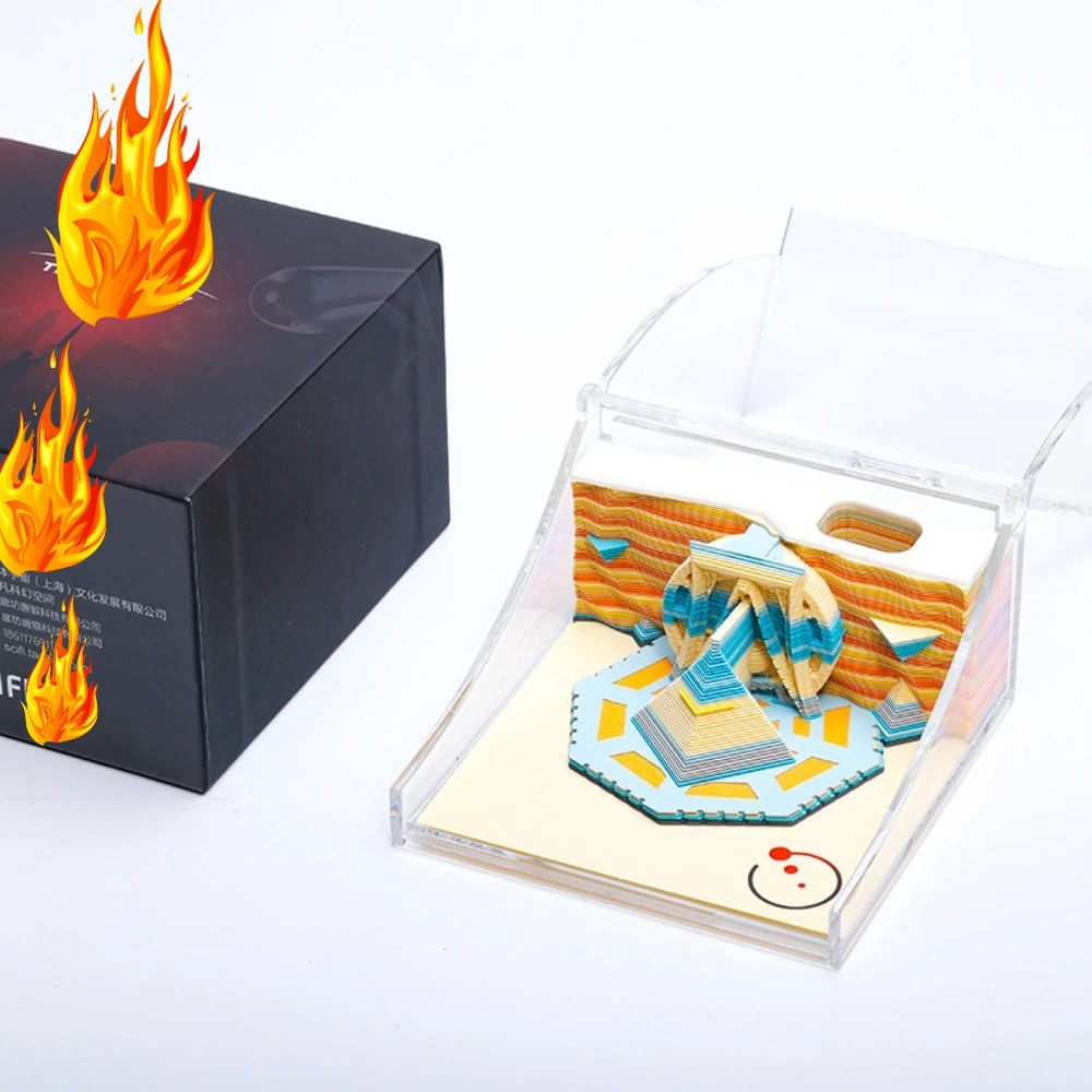 Três corpo cultural criativo três corpo planeta temático 3d estéreo em camadas papel escultura arte artesanato decorativo nota pegajosa