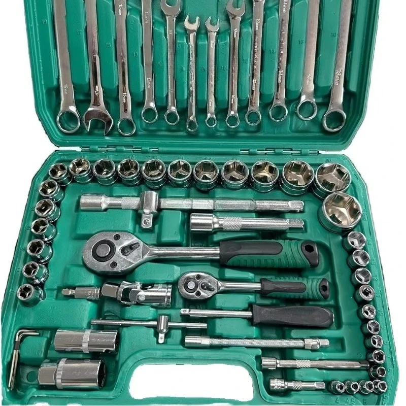 SXLL 61 pièces, polyvalent, kit de réparation 1/4 pouces manchon d'entraînement clé à cliquet tige d'extension en acier au Chrome Vanadium