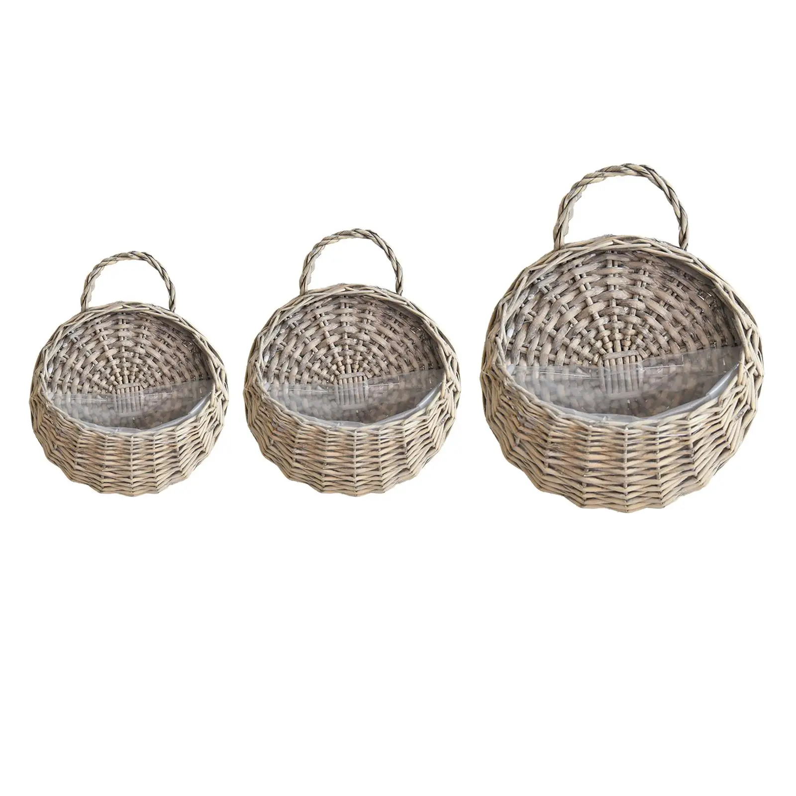 Handmade Woven Hanging Basket Plant Container Storage Basket Rustic Flower Pot for Garden Wedding Living Room Lawn Ornament