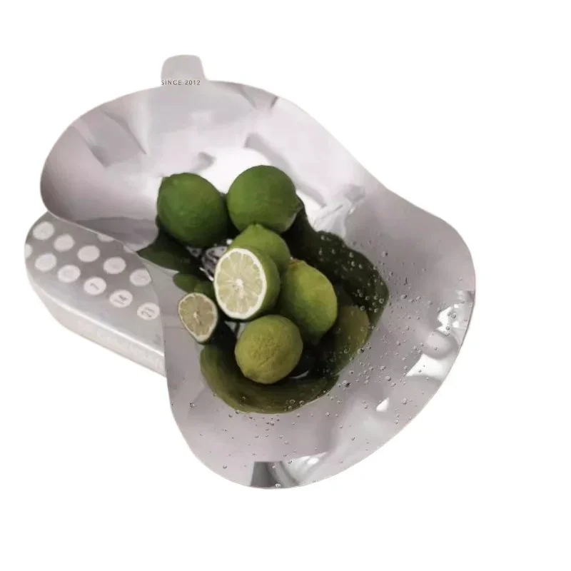 

modern stainless steel petal fruit plate high-grade light luxury fruit plate home living room coffee table hotel decoration