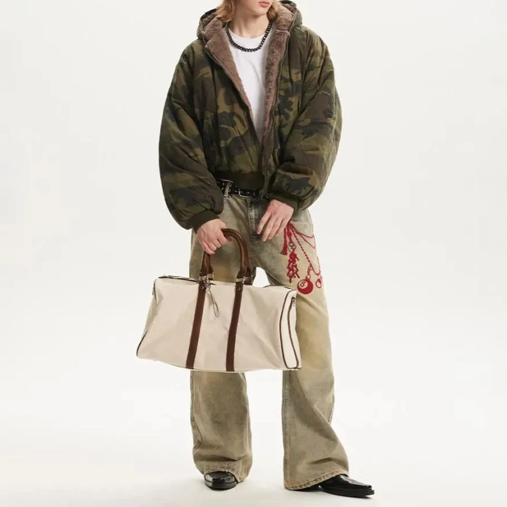 Winter American High Street Retro Double-Sided Thickened Cotton Coat Unisex Plus Velvet Warm Hooded Design Cotton Coat For Men