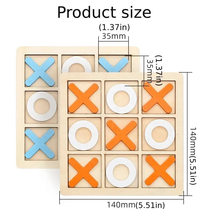 Tic Tac Toe 게임 조기 교육 장난감 클래식 보드 게임 연습, 손 눈 조정 몬테소리 게임, 소년 소녀용