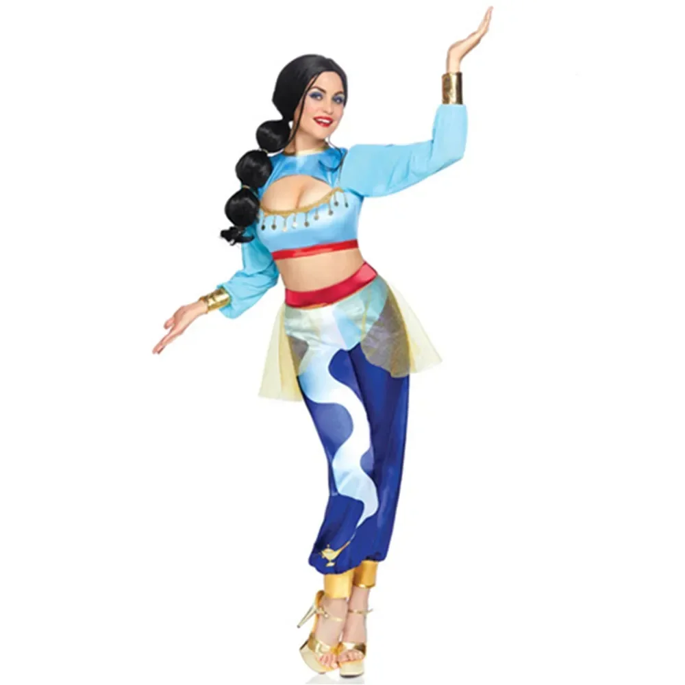 

Adult Carnival Clothing Cosplay Aladdin Jasmine Princess Costume Party Suit Dress