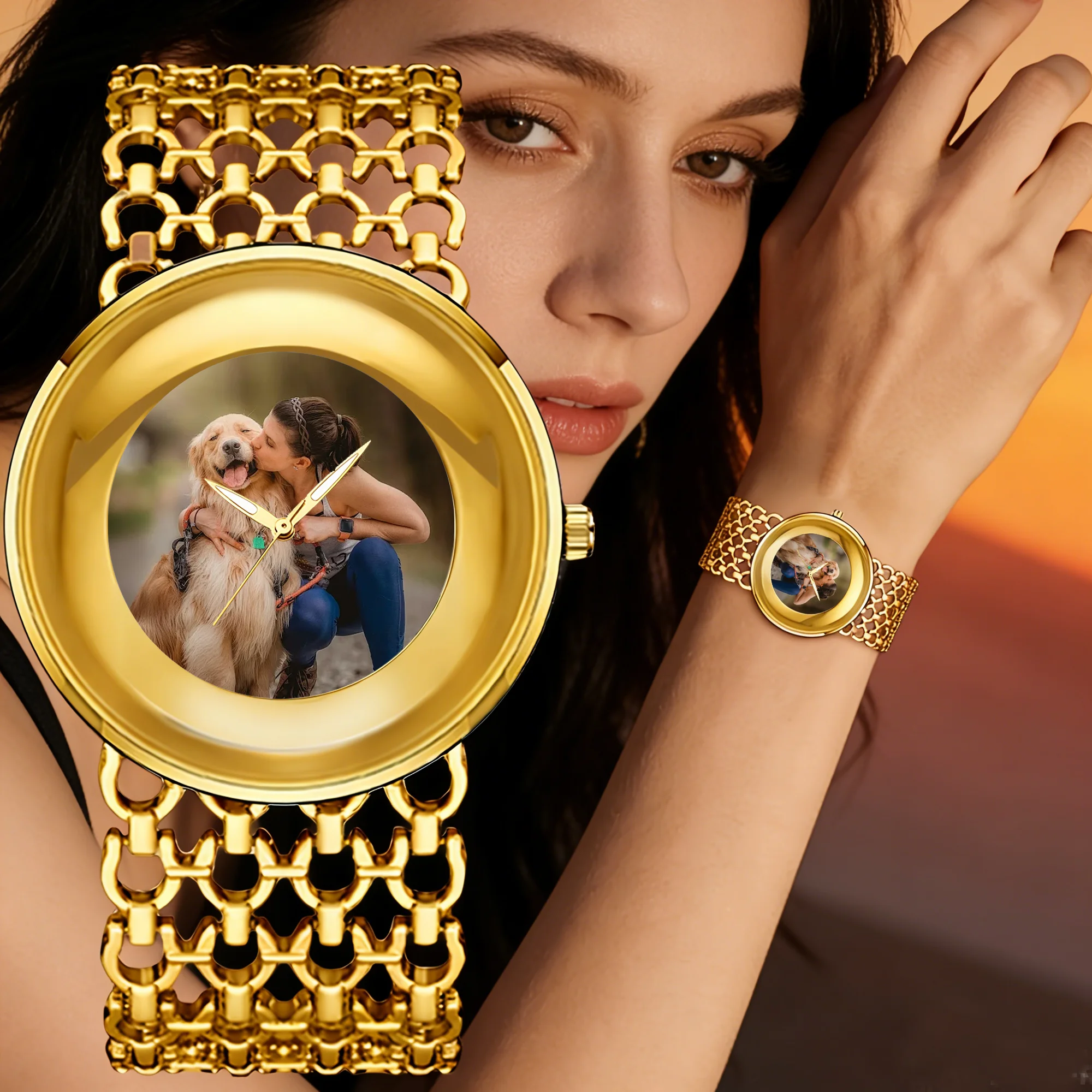 

Personalised photo watch for women: DIY customisable, waterproof quartz watch – the perfect gift reloj mujer montre