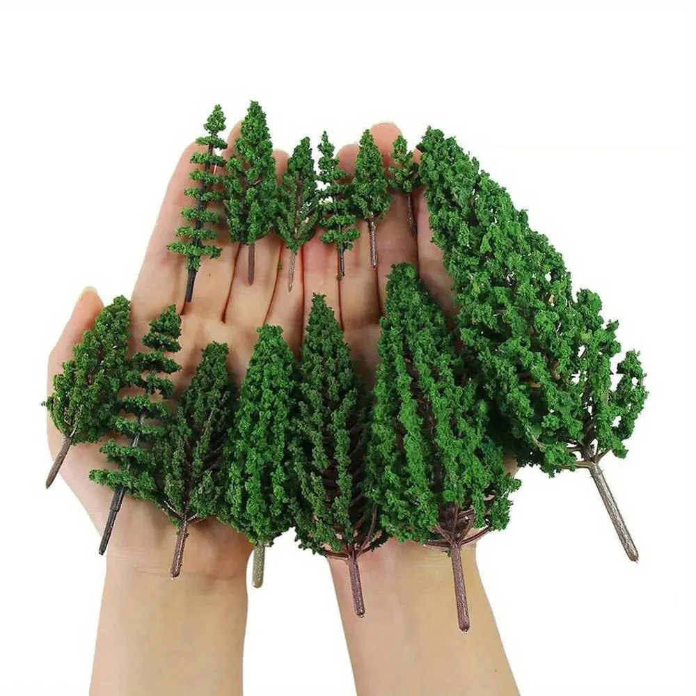 22pc/11pcs Christmas Decor for Small Tree Realistic Model Trees for Sand Table Train Railroad Landscape Diorama Scenes in Scales