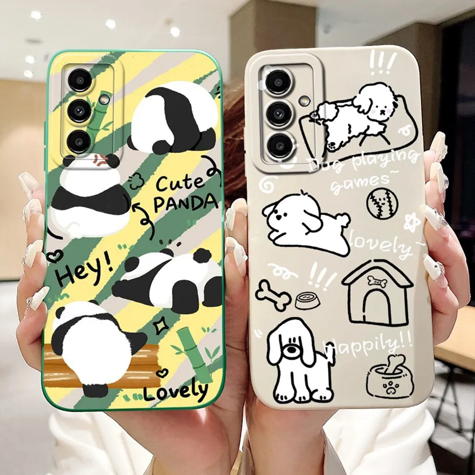 Lens Protective Case For Samsung Galaxy M23 / F23 Fashion Painted Soft Silicone Back Cover For Samsung M23 F23 5G Phone Cases
