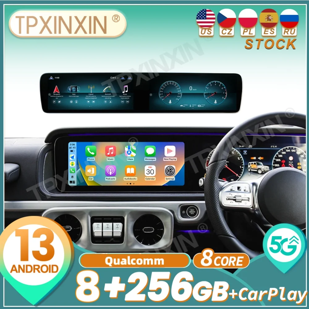 RHD LHD مزدوج 12.3 بوصة أندرويد Carplay لمرسيدس بنز G Class W463 2023 ~ 2025 راديو السيارة مشغل وسائط متعددة نظام تحديد المواقع نافي رئيس وحدة