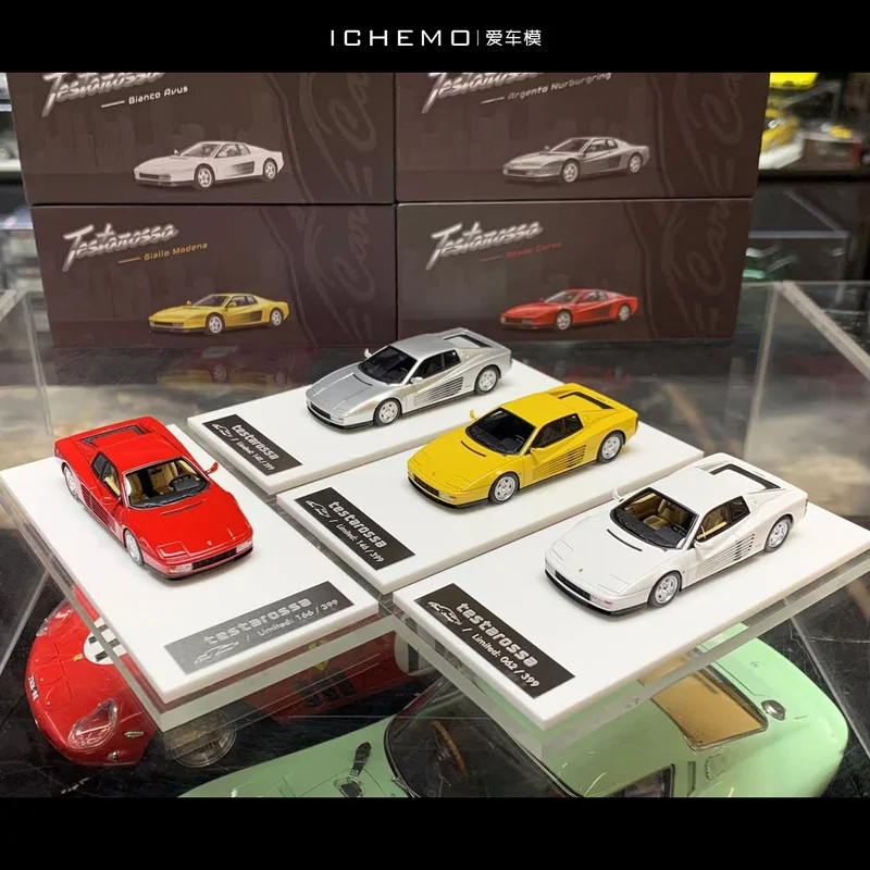 New In Stock CL 1:64 Testarossa Resin Car Model Miniature Diecast Ornaments Testarossa Static Limited Custom Toys Kids Gift
