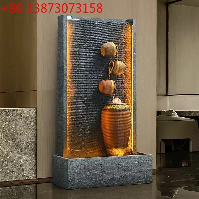 flowing water screen ornament, rockery landscaping company, courtyard circulating water floor decorat