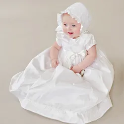 Baby Girls Dress Sleeve Kids First Birthday Ball Gown Infant Clothing for Baptism Bridesmaid Party 3-24 Months