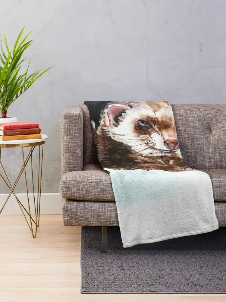 Three Sleepy Ferrets Throw Blanket Luxury Throw Decorative Sofas Luxury Brand Blankets