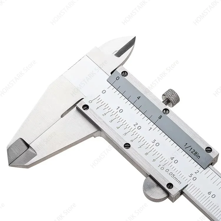 6 Inch /150mm Stainless Steel Vernier Caliper, Industrial Manual Measuring Caliper Tool for Inner Outer Diameter Measurement